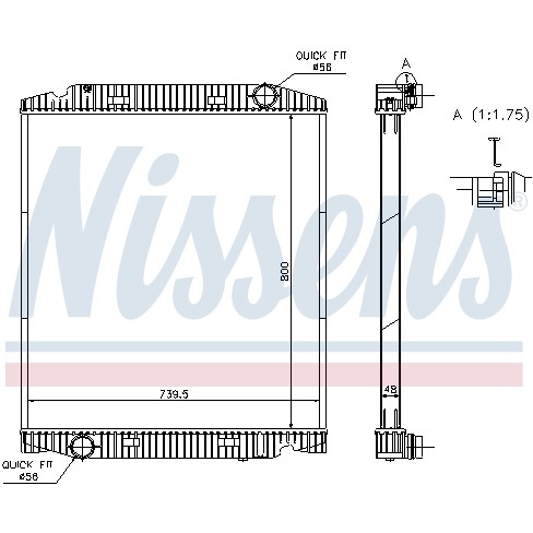 Слика на Воден радиатор (ладник) NISSENS 63330A за камион Iveco Eurotrakker MP 380 E 44 H Cursor - 440 коњи дизел