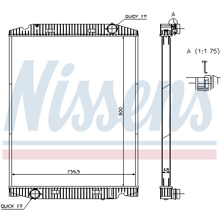 Слика на Воден радиатор (ладник) NISSENS 63331A за камион Iveco Stralis AD 190S46, AT 190S46, AS 190S46 - 450 коњи дизел