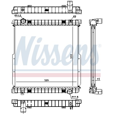 Слика на Воден радиатор (ладник) NISSENS 63333 за камион Iveco Eurocargo 65 E 13 K tector - 130 коњи дизел