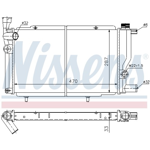 Слика на Воден радиатор (ладник) NISSENS 63425 за Peugeot 205 (20A,C) 1.4 - 72 коњи бензин