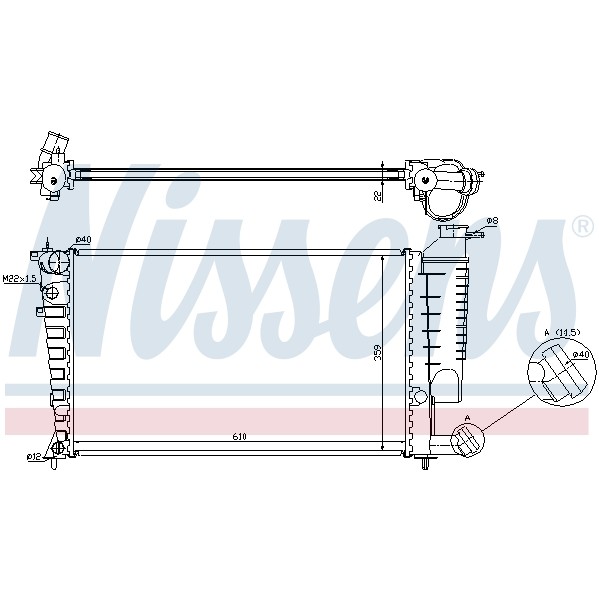 Слика на Воден радиатор (ладник) NISSENS 635181 за Citroen Xsara Coupe N0 1.8 i - 90 коњи бензин