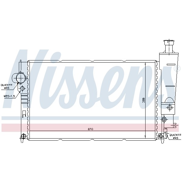 Слика на Воден радиатор (ладник) NISSENS 63545 за Peugeot 405 Saloon (4B) 2.0 MI-16 - 152 коњи бензин