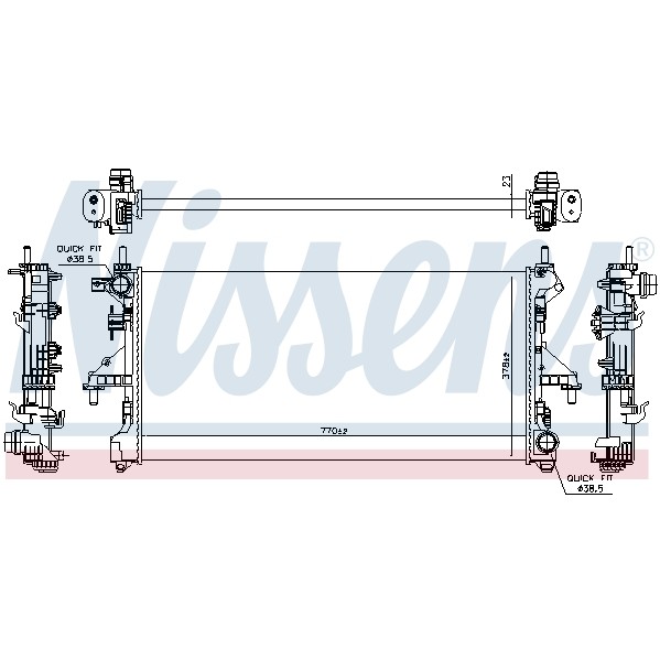 Слика на Воден радиатор (ладник) NISSENS 63568 за Fiat Ducato BOX 250 115 Multijet 2,0 D - 116 коњи дизел