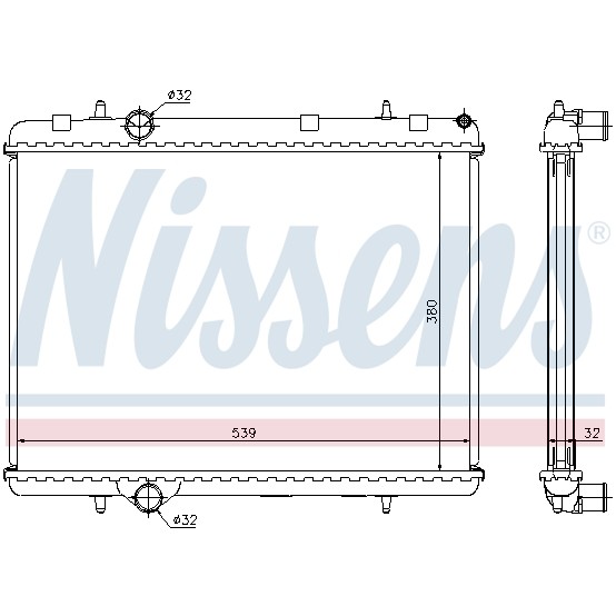 Слика на Воден радиатор (ладник) NISSENS 636006 за Citroen Berlingo 1 MF 1.6 HDI 75 (MF9HW) - 75 коњи дизел