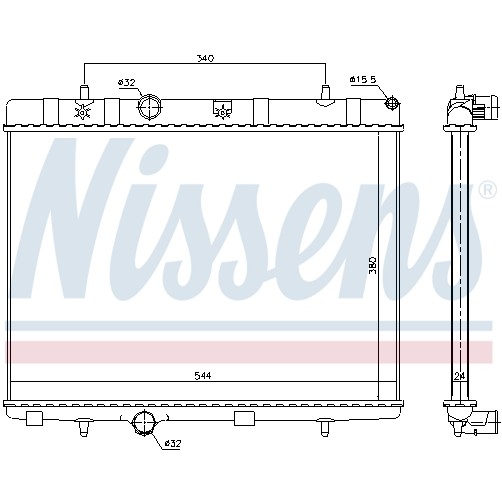 Слика на Воден радиатор (ладник) NISSENS 636007 за Peugeot 208 1.6 HDi - 116 коњи дизел