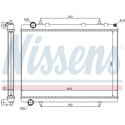 Слика на Воден радиатор (ладник) NISSENS 63601 за Citroen C4 Picasso UD 1.8 i 16V - 125 коњи бензин