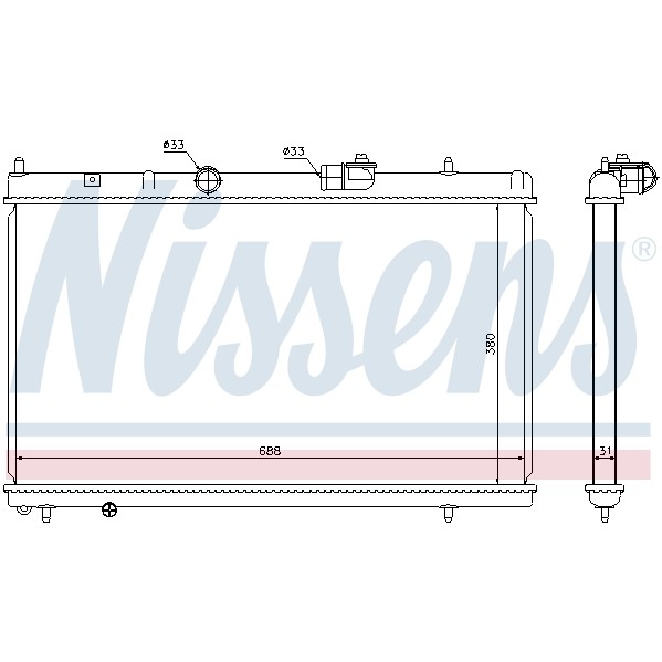 Слика на Воден радиатор (ладник) NISSENS 636013 за Citroen C5 DE Break 3.0 V6 (DEXFXC, DEXFXF) - 207 коњи бензин