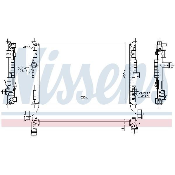 Слика на Воден радиатор (ладник) NISSENS 636014 за Citroen Jumpy Box (V) 2.0 BlueHDi 120 - 122 коњи дизел