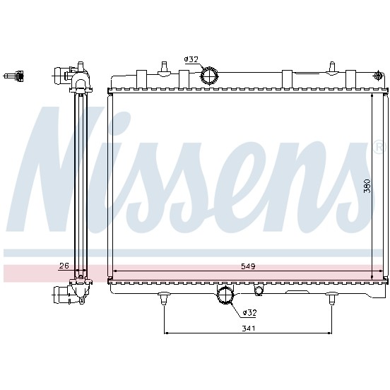 Слика на Воден радиатор (ладник) NISSENS 63606A за Citroen Berlingo 1.6 HDi 115 4x4 - 114 коњи дизел