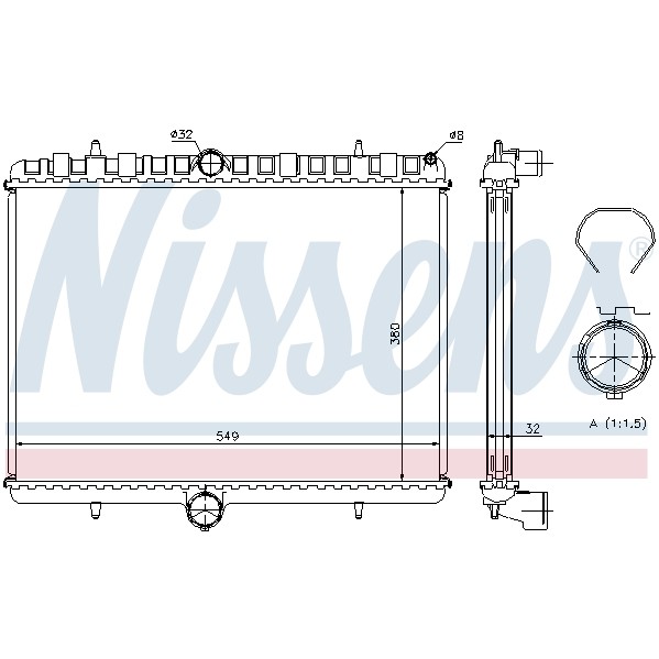 Слика на Воден радиатор (ладник) NISSENS 63621A за Citroen Jumpy BOX 2.0 HDi 95 - 98 коњи дизел