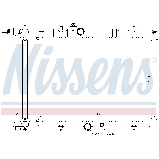 Слика на Воден радиатор (ладник) NISSENS 63689A