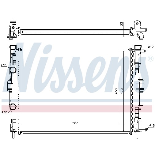 Слика на Воден радиатор (ладник) NISSENS 63764 за Renault Megane 2 Saloon 1.6 16V - 112 коњи бензин