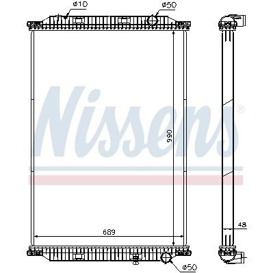 Слика на Воден радиатор (ладник) NISSENS 637850 за камион Renault Premium 2 Distribution 410.18 D - 410 коњи дизел