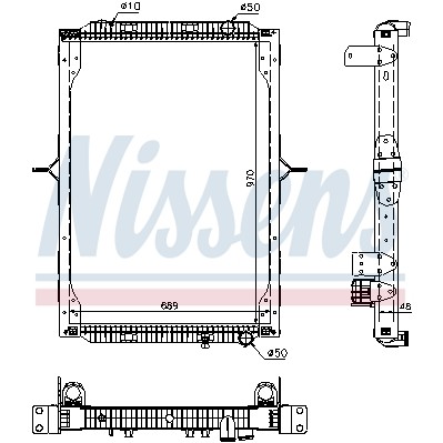 Слика на Воден радиатор (ладник) NISSENS 63786 за камион Renault Kerax 370.26 - 370 коњи дизел