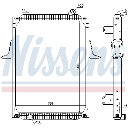 Слика на Воден радиатор (ладник) NISSENS 637892 за камион Renault Kerax 420.32 - 412 коњи дизел