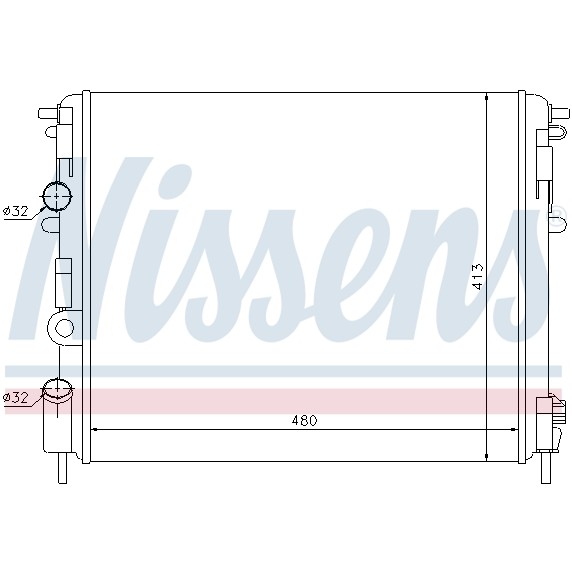 Слика на Воден радиатор (ладник) NISSENS 63809 за Nissan Kubistar Box 1.5 dCi - 61 коњи дизел