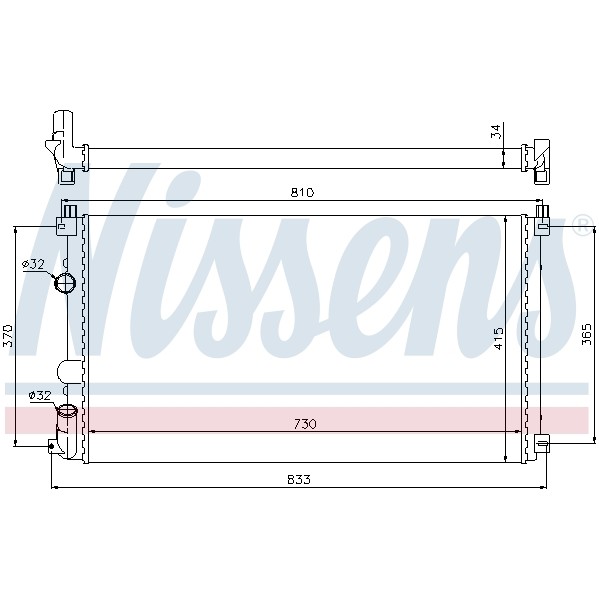 Слика на Воден радиатор (ладник) NISSENS 63819 за Opel Movano Box (F9) 3.0 DTI - 136 коњи дизел