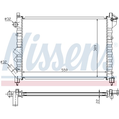 Слика на Воден радиатор (ладник) NISSENS 63832 за Renault Laguna (B56,556) 1.8 - 95 коњи бензин