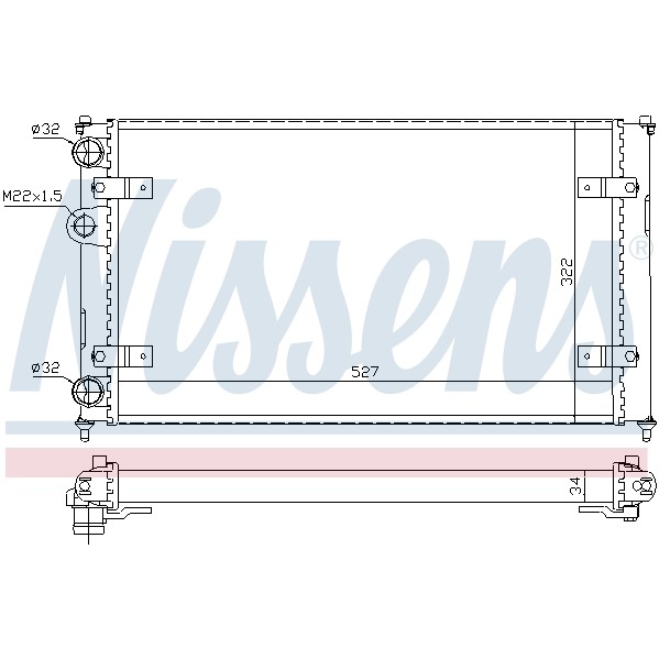 Слика на Воден радиатор (ладник) NISSENS 639951 за VW Caddy 2 Box (9K9A) 1.9 SDI - 64 коњи дизел