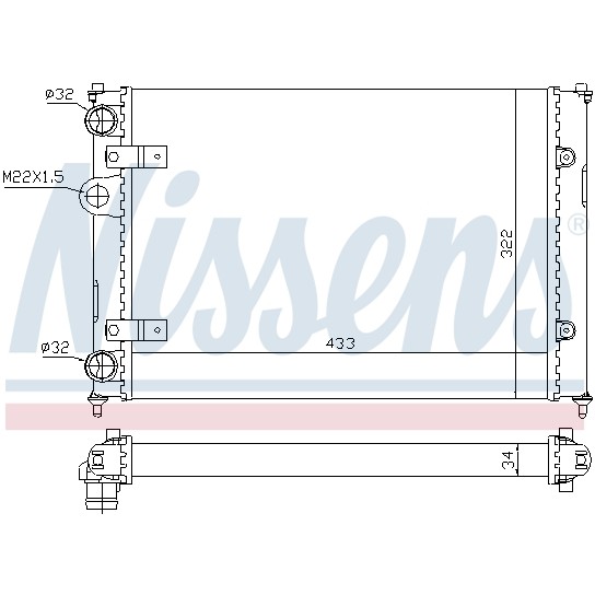 Слика на Воден радиатор (ладник) NISSENS 639981 за Seat Cordoba Saloon (6K2,C2) 1.9 SDI - 64 коњи дизел