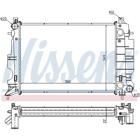 Слика на Воден радиатор (ладник) NISSENS 64038A за Saab 900 II Hatchback 2.0 i - 131 коњи бензин