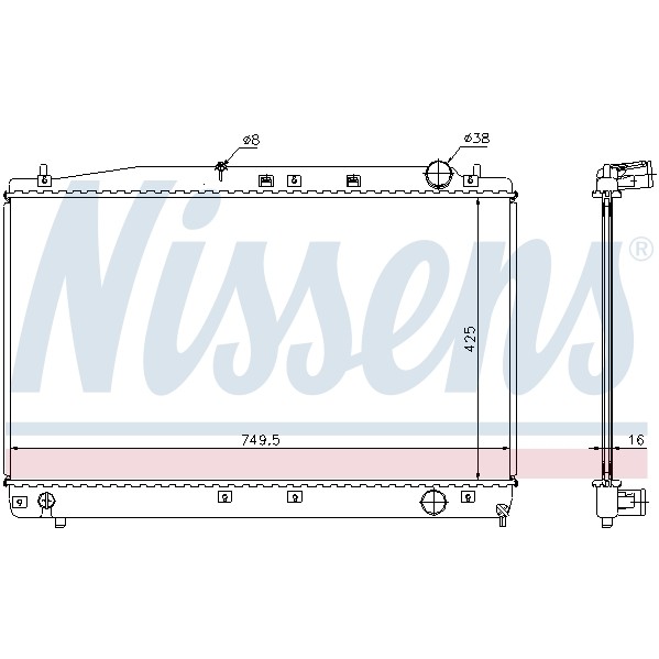 Слика на Воден радиатор (ладник) NISSENS 64654A за Toyota Verso Sportvan (ACM2) 2.0 D-4D - 116 коњи дизел