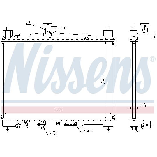 Слика на Воден радиатор (ладник) NISSENS 64801 за Toyota Echo (P1) 1.0 16V (SCP10_) - 68 коњи бензин