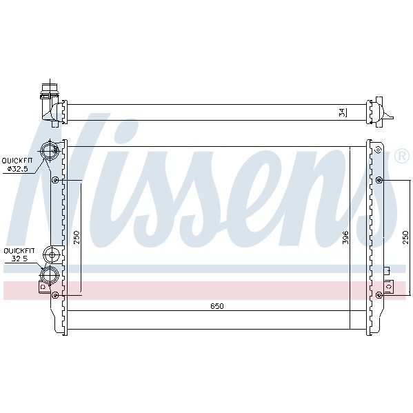 Слика на Воден радиатор (ладник) NISSENS 65012 за VW Jetta 4 (1J2) 1.9 TDI - 150 коњи дизел