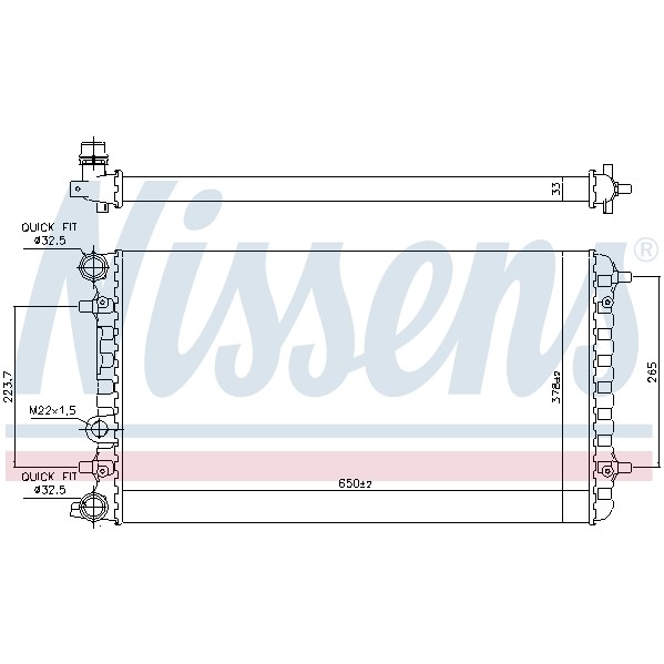 Слика на Воден радиатор (ладник) NISSENS 65228 за VW Beetle (9C1,1C1) 1.4 - 75 коњи бензин