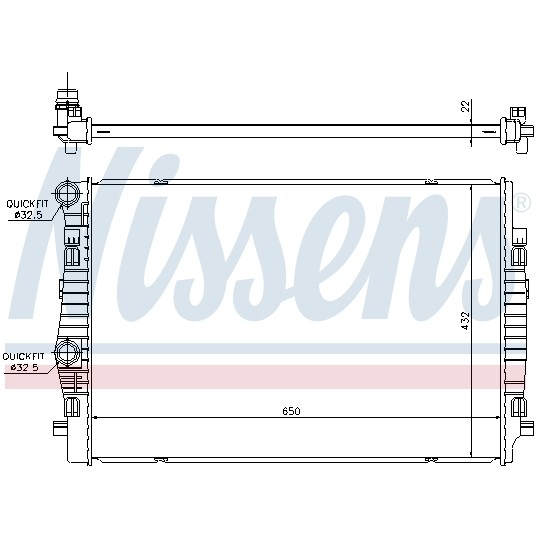 Слика на Воден радиатор (ладник) NISSENS 65304 за VW Passat 8 (3G2) 1.4 TSI 4motion - 150 коњи бензин