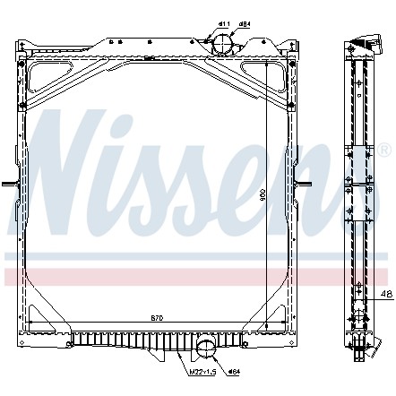 Слика на Воден радиатор (ладник) NISSENS 65462A за камион Volvo FM 12/460 - 460 коњи дизел