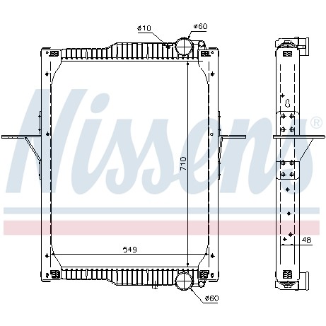 Слика на Воден радиатор (ладник) NISSENS 65475 за камион Volvo FL 280-12 - 280 коњи дизел