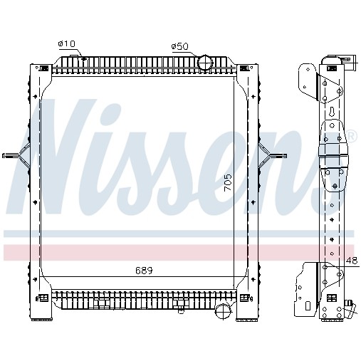 Слика на Воден радиатор (ладник) NISSENS 65476 за камион Volvo Fe 1 FE 260-26 - 260 коњи дизел