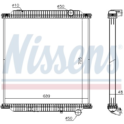 Слика на Воден радиатор (ладник) NISSENS 654760 за камион Volvo Fe 1 FE 260-26 - 260 коњи дизел