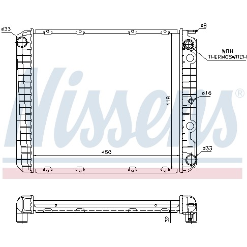 Слика на Воден радиатор (ладник) NISSENS 65525A за Volvo 740 Estate (745) 2.3 - 131 коњи бензин