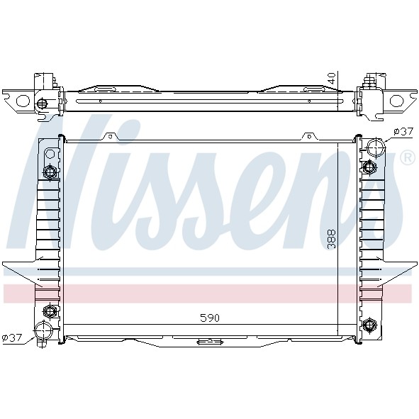 Слика на Воден радиатор (ладник) NISSENS 65539A за Volvo S70 Saloon (P80) 2.3 T5 AWD - 241 коњи бензин