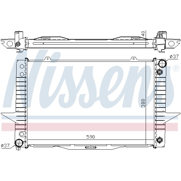 Слика на Воден радиатор (ладник) NISSENS 65540A за Volvo S70 Saloon (P80) 2.3 T5 AWD - 241 коњи бензин