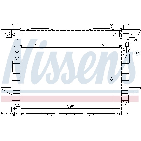 Слика на Воден радиатор (ладник) NISSENS 65546A за Volvo S70 Saloon (P80) 2.3 T5 AWD - 241 коњи бензин