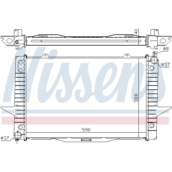 Слика на Воден радиатор (ладник) NISSENS 65546A за Volvo S70 Saloon (P80) 2.5 TDi AWD - 140 коњи дизел