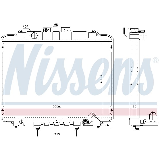 Слика на Воден радиатор (ладник) NISSENS 67015