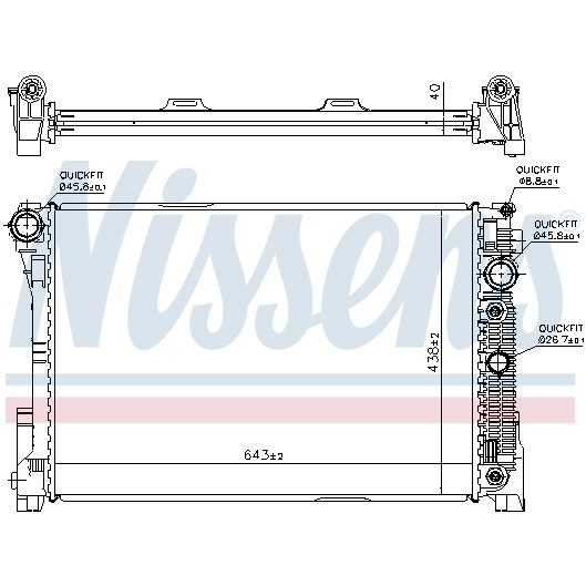 Слика на Воден радиатор (ладник) NISSENS 67162 за Mercedes C-class Estate (s204) C 63 AMG (204.277) - 487 коњи бензин