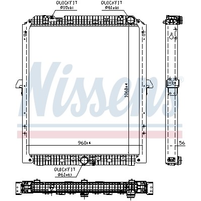 Слика на Воден радиатор (ладник) NISSENS 67176 за камион Mercedes Actros MP4 2451 LS - 510 коњи дизел