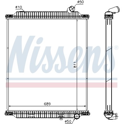 Слика на Воден радиатор (ладник) NISSENS 672060 за камион Renault Premium 2 Distribution 410.18 D - 410 коњи дизел