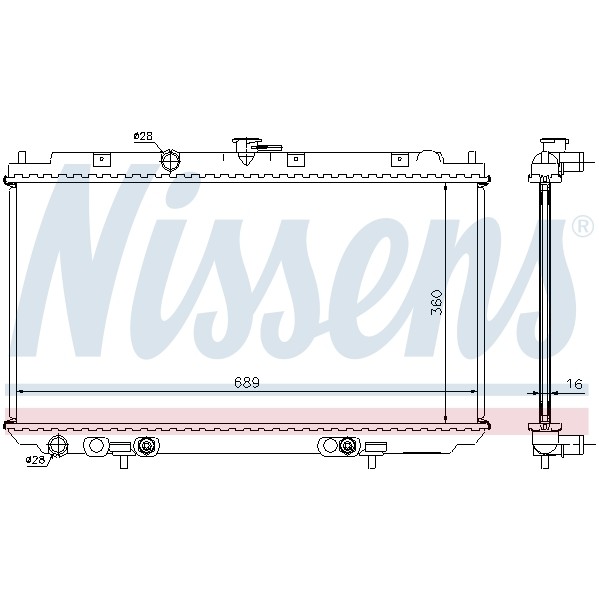 Слика на Воден радиатор (ладник) NISSENS 67345A за Nissan Pulsar Hatchback (N16) 1.8 - 114 коњи бензин