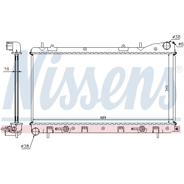 Слика на Воден радиатор (ладник) NISSENS 67707A за Subaru Forester (SF) 2.0 - 122 коњи бензин