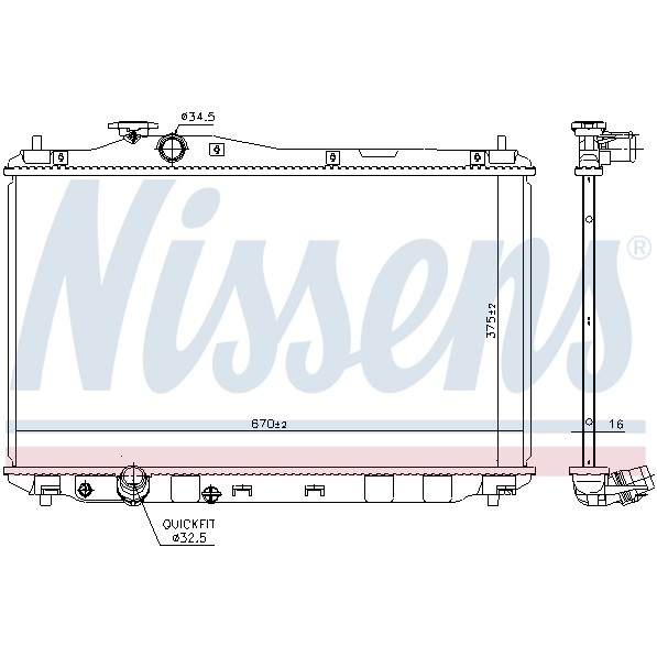 Слика на Воден радиатор (ладник) NISSENS 68093