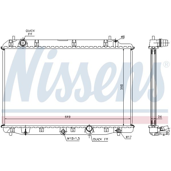 Слика на Воден радиатор (ладник) NISSENS 68602A