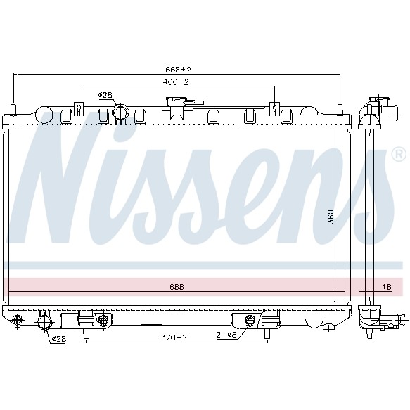 Слика на Воден радиатор (ладник) NISSENS 68739 за Nissan Pulsar Hatchback (N16) 1.8 - 114 коњи бензин