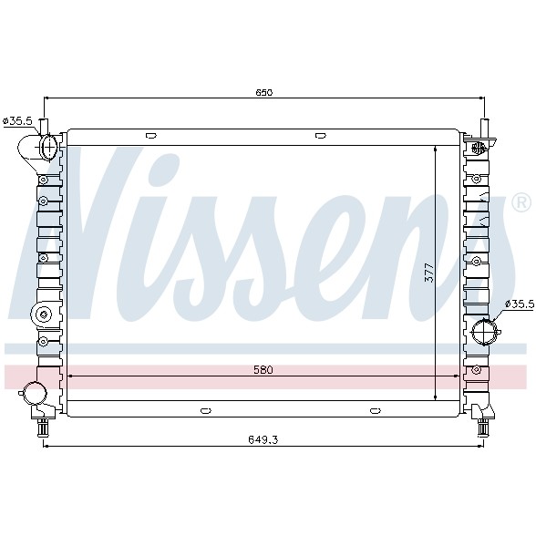 Слика на Воден радиатор (ладник) NISSENS 68803 за Lancia Lybra (839ax) 2.4 JTD (839AXL1A) - 140 коњи дизел