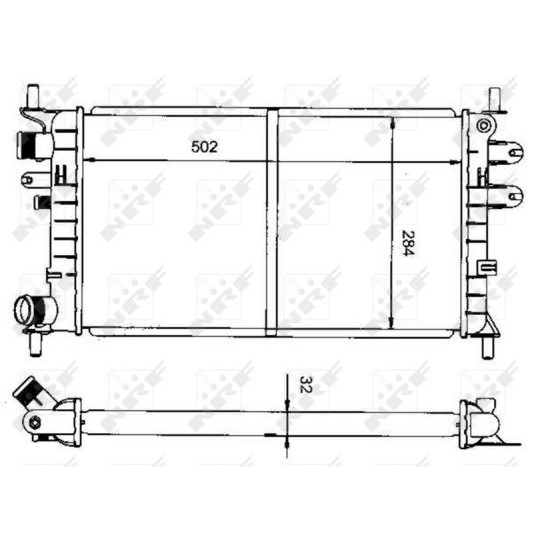 Слика на Воден радиатор (ладник) NRF 50100 за Ford Escort MK 7 (gal,aal,abl) 1.3 - 60 коњи бензин